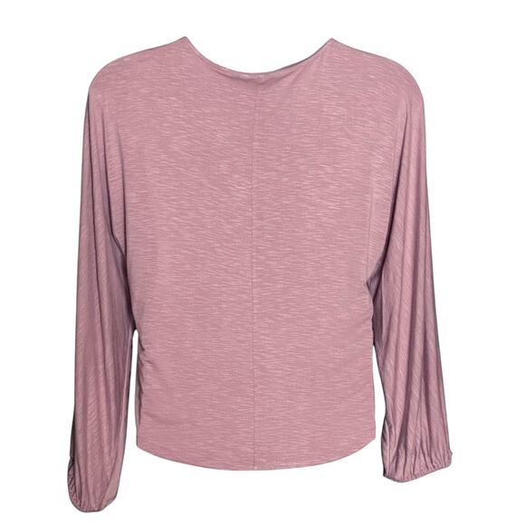 Anthropologie DOLAN Casual Blouse Size Large Lavender V Neck Balloon Long Sleeve - Picture 6 of 8